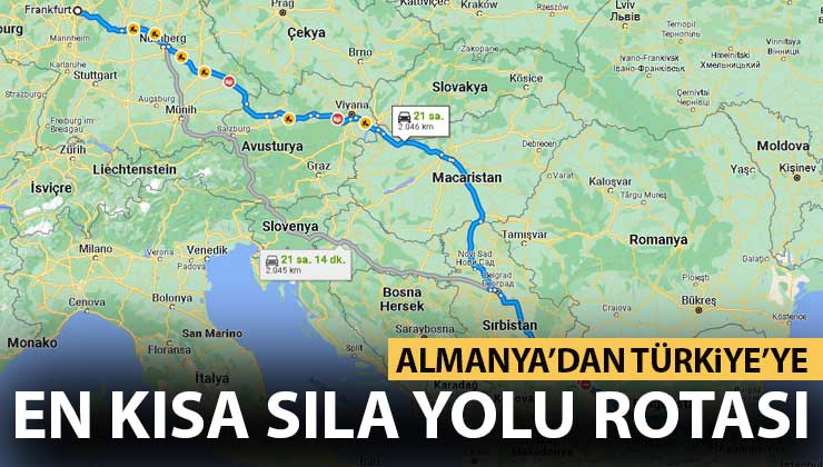 Almanya’dan Türkiye’ye Gelirken Hangi Ülkelerden Geçilir?