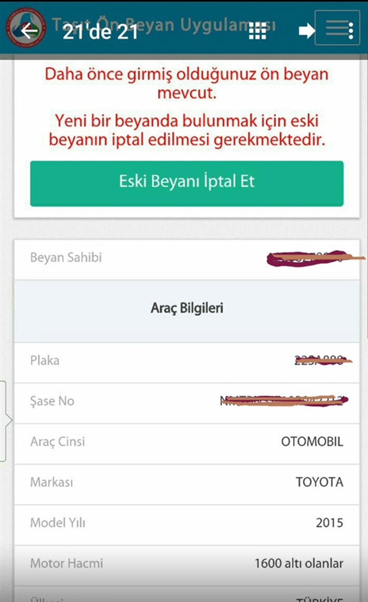 Taşıt Ön Beyan Uygulaması Nedir Nasıl Yapılır Ne Kadar Geçerli