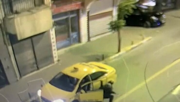 İstanbul’da taksi gaspı kamerada: Taksici arkasına bile bakmadan kaçtı