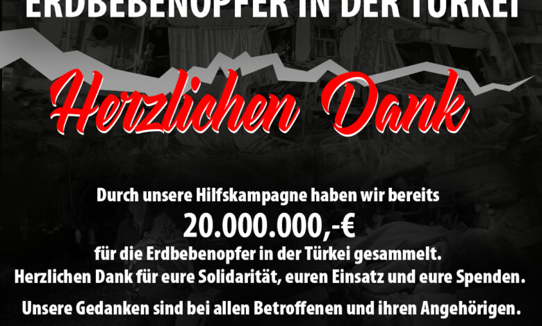 ditibin 6 gunde 20 milyon euro yardim topladi