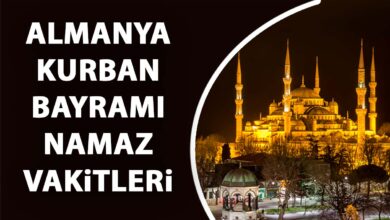 Almanya Kurban Bayramı Namazı Vakitleri 2025